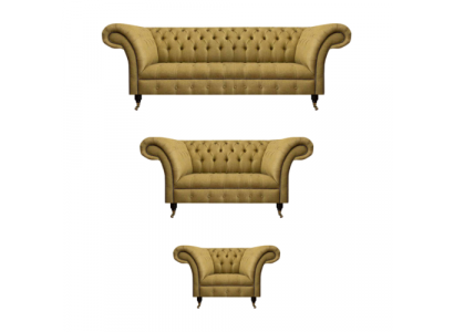 Wohnzimmer Gelb Sofagarnitur 3tlg Luxus Sofas Set Polster Sitz Neu Chesterfield