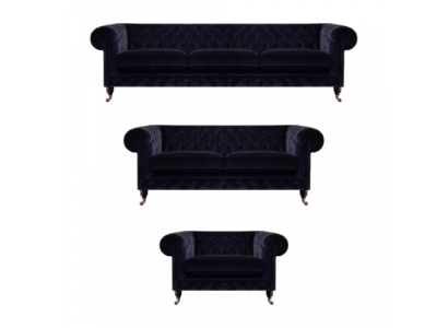 Polstermöbel Sessel Sofagarnitur Dreisitzer mit Zweisitzer Sofas Chesterfield