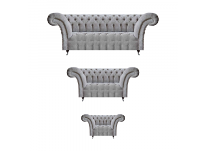 Set 3tlg Luxus Dreisitzer mit Zweisitzer Sofas Textil Sessel Neu Chesterfield