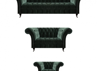 Sofagarnitur 3tlg Polstermöbel Dreisitzer mit Zweisitzer Sofas Chesterfield