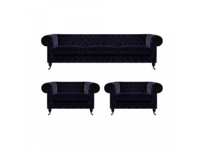 Luxus Sofagarnitur Wohnzimmer 3tlg Set Einrichtung Polstermöbel Chesterfield