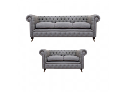 Chesterfield Design Luxus Polster Sofa Couch Sitz Garnitur Textil Sofagarnitur