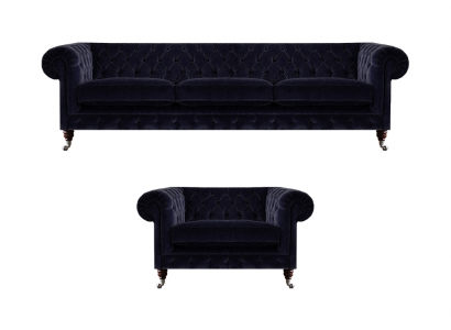 Wohnzimmer Set 2tlg Sofagarnitur Dreisitzer Sofa Sessel Einrichtung Chesterfield