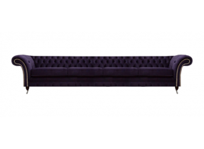 Polster Textil Lila Wohnzimmer Chesterfield Viersitzer Sofa Couch Polstermöbel