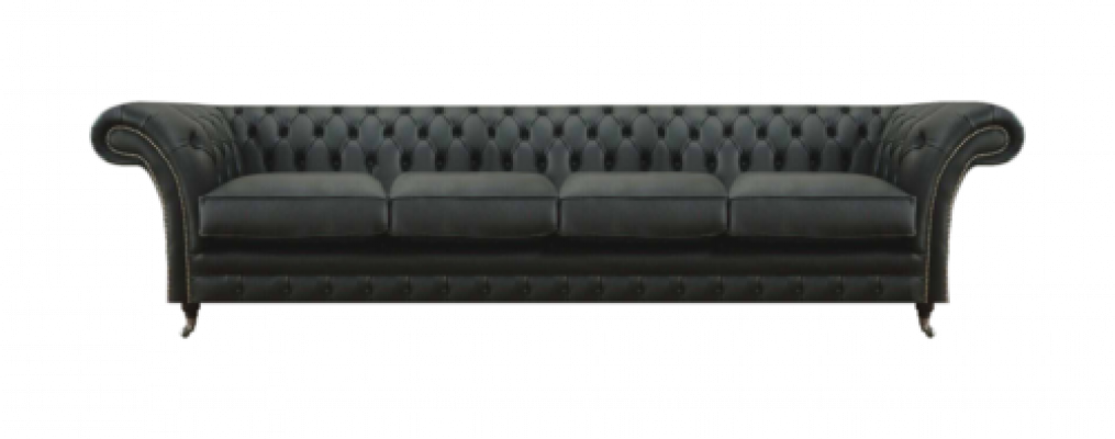 Wohnzimmer Chesterfield Schwarz Sofa Viersitzer Modern Einrichtung Neu