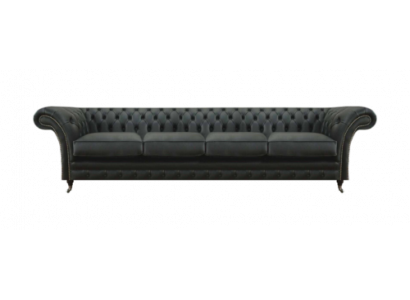 Wohnzimmer Chesterfield Schwarz Sofa Viersitzer Modern Einrichtung Neu