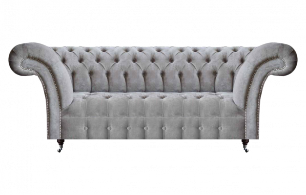 Modern Wohnzimmer Dreisitzer Sofa Polsteritz Grau Couch Chesterfield