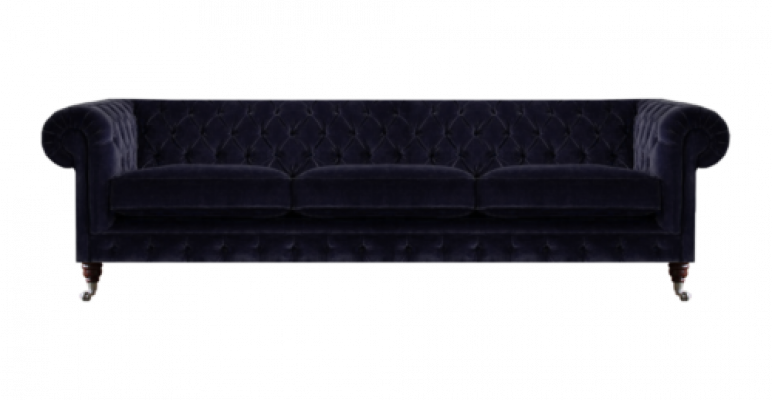 Blau Sofa Dreisitzer Wohnzimmer Polstermöbel Sofas Textil Polster Chesterfield