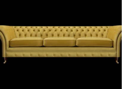 Chesterfield Neu Luxus Sofa Dreisitzer Polstermöbel Modern Gelb Textil