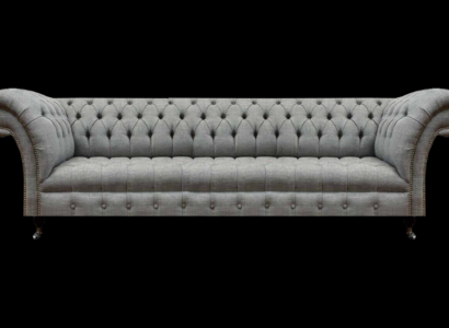 Wohnzimmer Luxus Grau Viersitzer Sofa Chesterfield Neu Polstermöbel