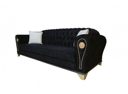 Ecksofa Wohnlandschaft Couch Eckgarnitur Polster Samt Stoff Möbel Design Grau