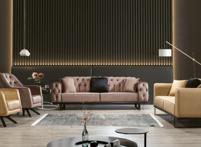 Sofagarnitur Couch Set Chesterfield 3+3+1+1 Sitz Sofa Polster Möbel Garnitur