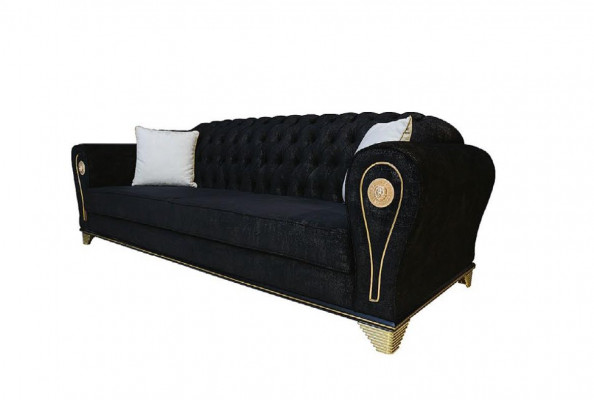Luxus Chesterfield Sofagarnitur 3+3+1 Couch Sofa Polster Möbel Garnituren
