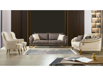 Sofagarnitur Couch Set 3+3+1+1 Sitz Polster Garnitur Möbel Sitzpolster 4tlg