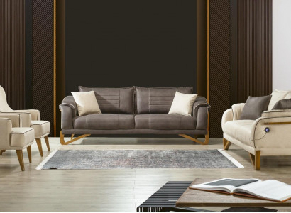 Sofagarnitur Couch Set 3+3+1+1 Sitz Polster Garnitur Möbel Sitzpolster 4tlg