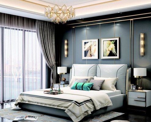 Bett 2x Nachttisch 3tlg. Schlafzimmer Set Design Modern Luxus Schlafzimmer Hotel