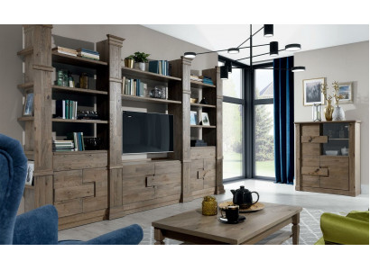 Wohnwand Schranksystem Wohnzimmer Schrank Landhaus Kommode TV