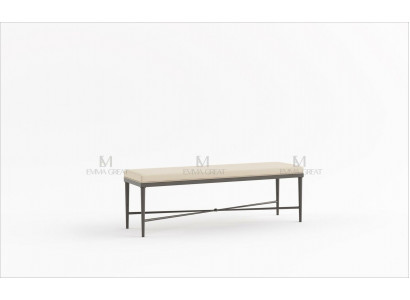 Sitz Polster Bank Polster Hocker Bank Textil Edelstahl Stil Designer Fußhocker