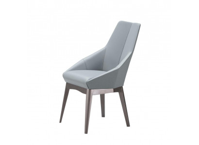 Luxus Lehnstuhl Stühle Design Esszimmer Edelstahl Grau Lederstuhl Edler Möbel