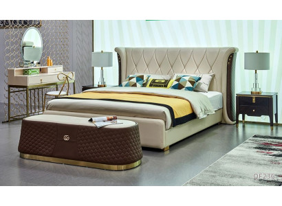Bett Nachttisch Kommode 4 tlg. Schlafzimmer Set Design Moderne Luxus Betten Neu