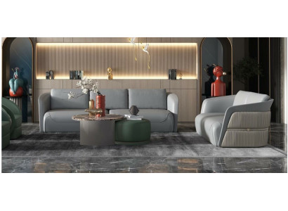 Couch Tisch Kaffee Beistell Design Luxus Rund Tische Sofa 2x Set Garnitur Stein