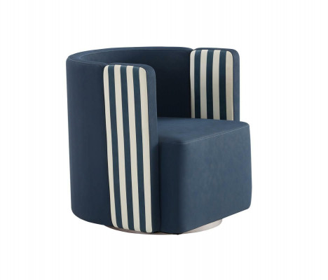 Sessel Blaue Textil Wohnzimmer Modern Design Lounge Club Luxus Möbel Stoff Neu