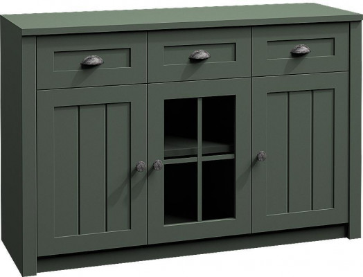 Wohnzimmer Komplettset Landhaus Möbel Set 5 tlg. Wohnwand Holz Kommode Tisch