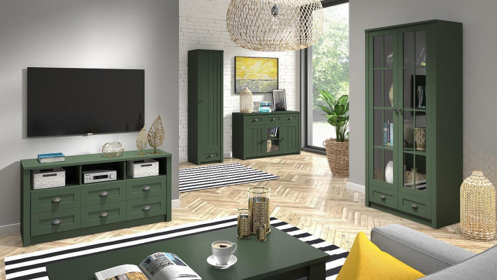Landhaus Grün Kommoden aus Holz Sideboard Anrichte Hochschrank Kommode Anrichte