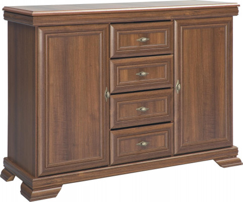 Garnitur Vitrine Kommode 4tlg. Holz Möbel Regal Wohnzimmer Wohnwand Set Gruppe