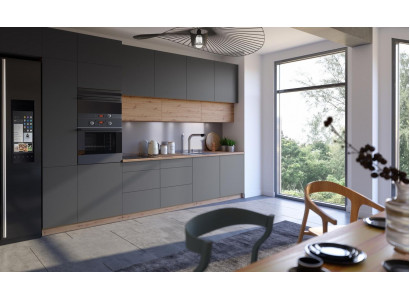 Moderne Küche Zeile Küchen Schrank Design Möbel Maßfertigung Küchenzeile Grau