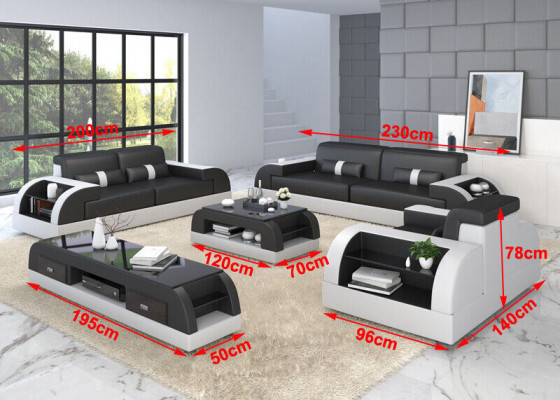 Sofagarnitur 32 Sitzer Set Sofa Polster Couch Leder Polster Garnitur Gruppe