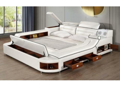 Luxus Bett Bett Leder Betten 180x200 Multifunktion Schlafzimmer Liege