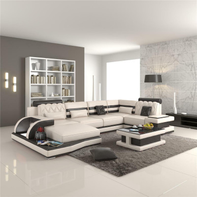 Ecksofa Ledersofa Big xxl U Form Wohnlandschaft Sofa Couch Garnitur