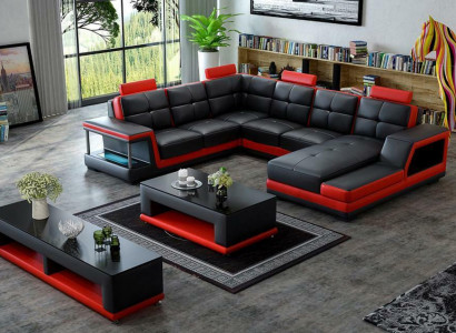 Wohnlandschaft U Form Ecksofa Couchtisch Sideboard Design Big Sofa Neu