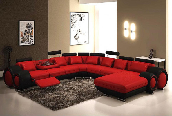 Ledersofa Couch Polster Sitz Garnitur Couchen Wohnlandschaft BIG XXL
