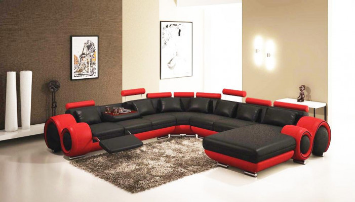 Ledersofa Couch Polster Sitz Garnitur Couchen Wohnlandschaft BIG XXL