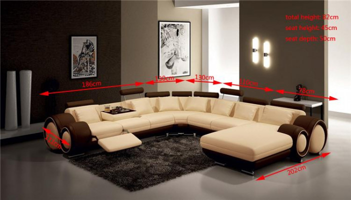Ledersofa Couch Polster Sitz Garnitur Couchen Wohnlandschaft BIG XXL