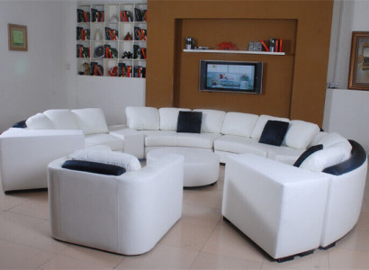 Wohnlandschaft Rund Ecksofa Leder Runde Couch Garnitur Sofa Couch Ecke