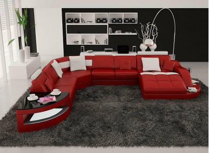 Designer Wohnlandschaft Garnitur Eckgarnitur U-Form Couch Ecksofa Polster