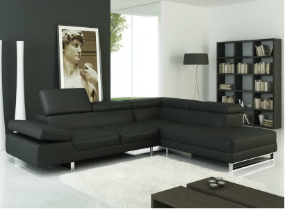 Ecksofa Ledersofa Wohnlandschaft L Form Sofa Couch Deko Polster Sitz Ecke