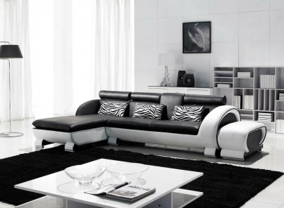 Ecksofa Ledersofa Wohnlandschaft L Form Deko Sofa Couch Polster Sitz Ecke