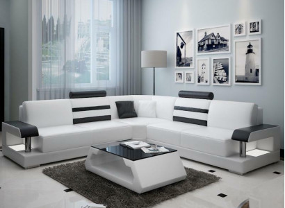 Designer Sofa Couch Ecksofa Polster Garnitur Wohnlandschaft Leder Textil