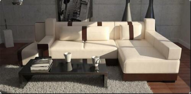 Ecksofa Sofa Couch Deko Polster Wohnlandschaft Leder Eck Sofas Garnitur