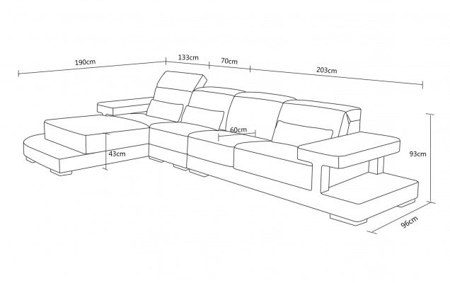 Leder Modern Couch Wohnlandschaft Deko Ledersofa Sofagarnitur Sofa L-Form