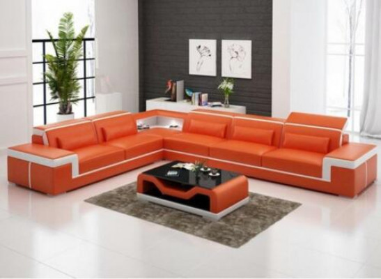 Designer Sofa Couch Ecksofa Leder Textil Garnitur Wohnlandschaft Polster