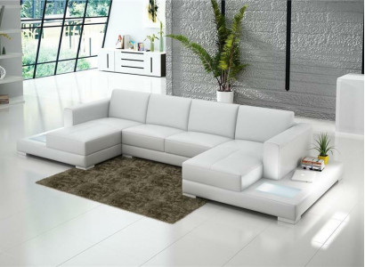 Wohnzimmer Sitzmöbel Couch Garnitur Leder Sofa Polster Eckcouchen