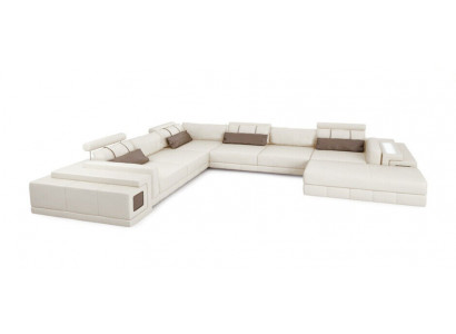 Ledersofa U-Form Couch Wohnlandschaft Ecksofa Garnitur Design Modern Sofa neu