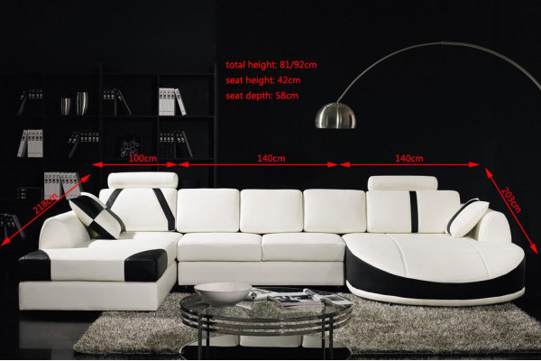 Ecksofa Ledersofa Polster Wohnlandschaft Sofa Couch Eckgarnitur U Form