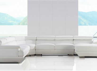 Design Ecksofa Leder Sofa Couch Polster Eck Wohnlandschaft Sitz Garnitur