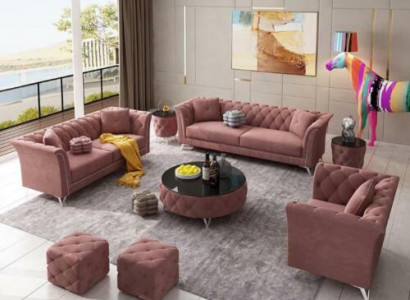Sofagarnitur 3+2+1 Sitzer Stoff Couchen Polster Garnitur Sofas Couch Designer